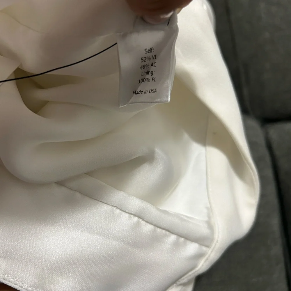La Ligne White Wide Leg Pants with Black Side Stripes Size 2 - Picture 5 of 5